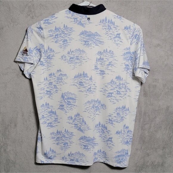 Greyson Polo Shirt Mens 2XL White Wolves Mountains‎ Bali Hai Golf Performance - Picture 5 of 11